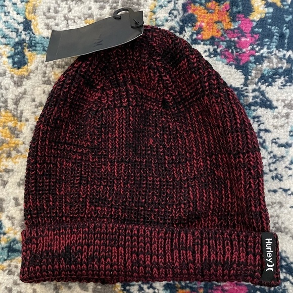 New Hurley Max Cuff Beanie in Black / Mystic Dates - Picture 2 of 5